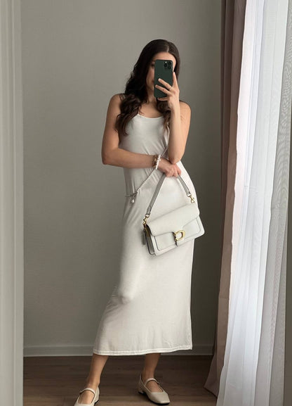 Knitted Hollow-out Dress For Vest Skirt Set Women Women DealSniper.net White Single Vest 180g Free Size