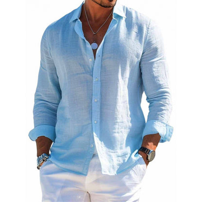Men's Long Sleeve Shirt Casual Loose Lapel Button Men Gym From House SF9064 2XL