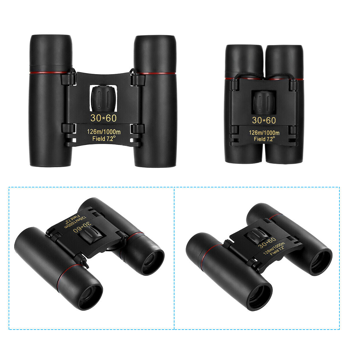 Binoculars 30x60 Zoom Travel Compact Folding Telescope Hunting Outdoor DealSniper.net