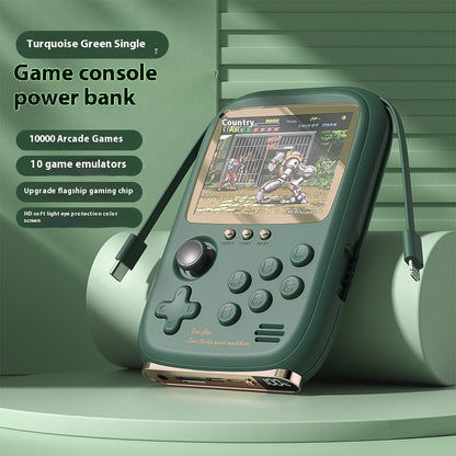 Handheld Game Console Power Bank Two-in-one Portable With Cable Kids dealsniper-net Green Singles