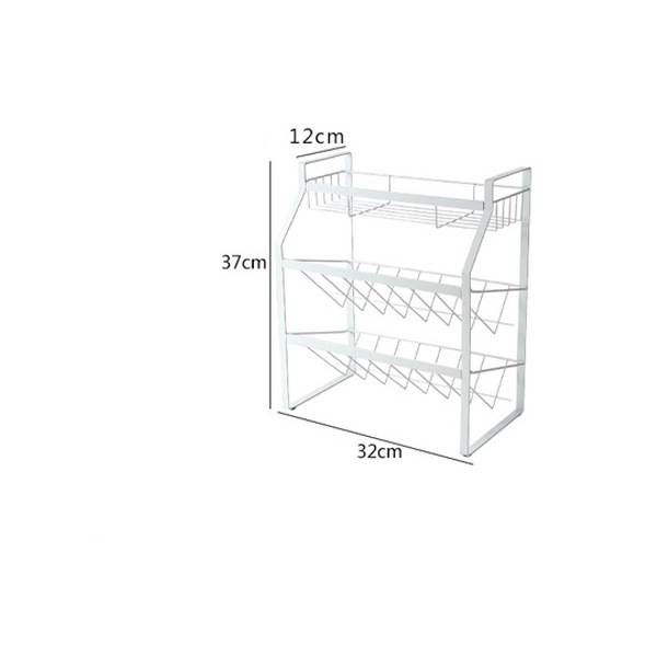 Tieyi three layer seasoning rack, kitchen supplies shelf Kitchen dealsniper-net White bold