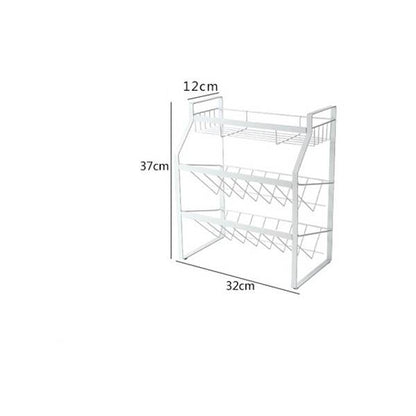 Tieyi three layer seasoning rack, kitchen supplies shelf Kitchen dealsniper-net White bold