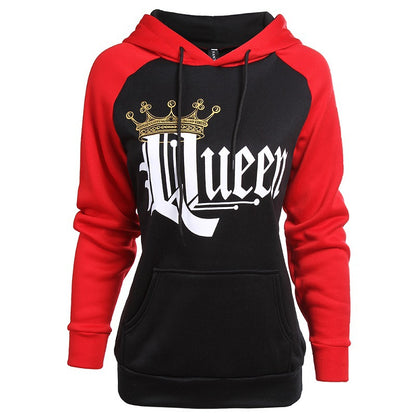 Printed Hooded Couple Sweatshirt Women dealsniper-net