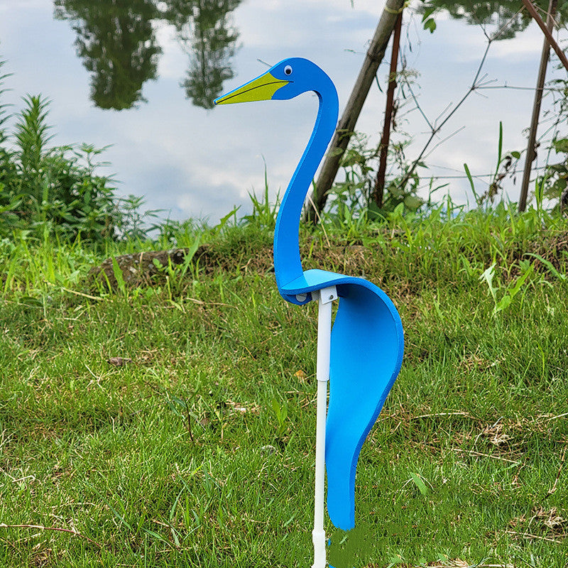Swirl Flamingo Rotating Bird Beach Gardening Decoration Garden DealSniper.net Blue 40cm