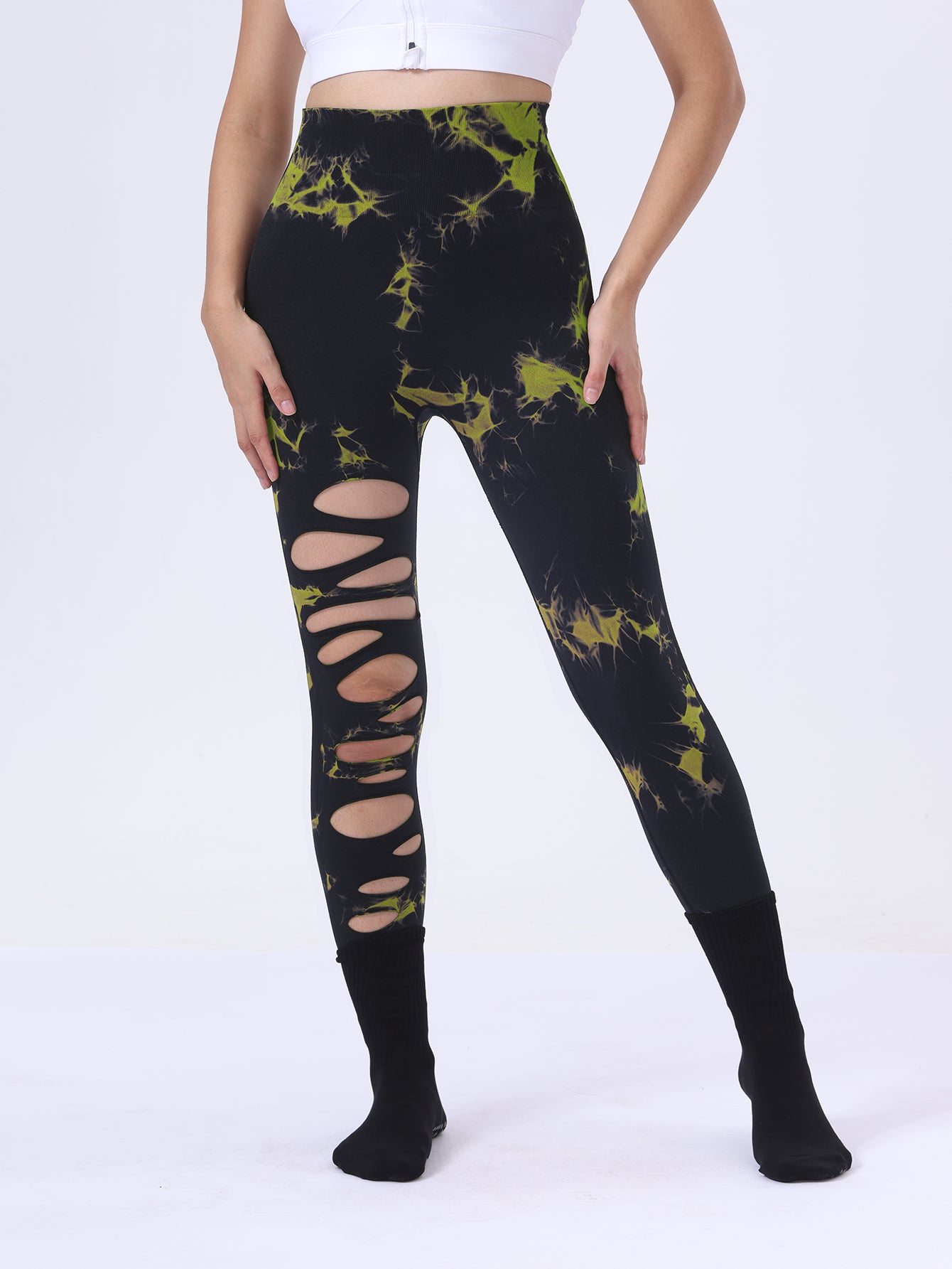 Butt Lifting Yoga Gym Athletic Pants, Hollow Out Tummy Control Women Gym From House Lightgreen M