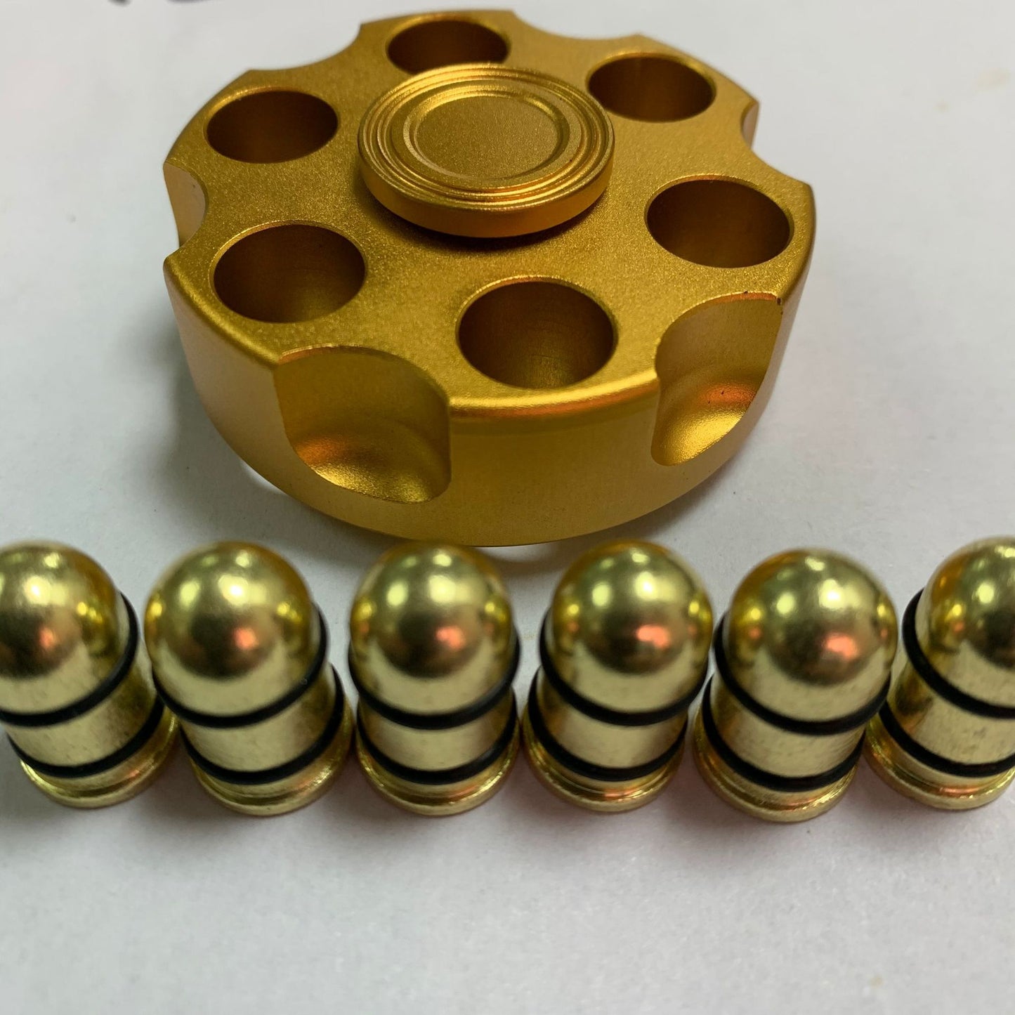 Unique Brass Gun Revolver Bullet Fidget Toy Spinner Hobby dealsniper-net Iron bullet Bare metal
