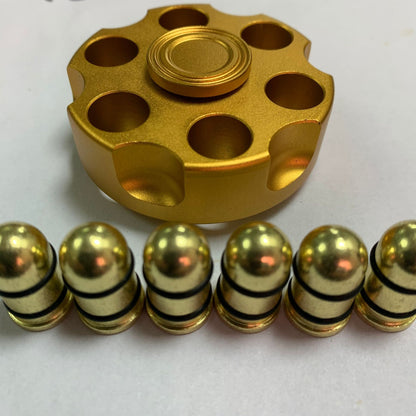Unique Brass Gun Revolver Bullet Fidget Toy Spinner Hobby dealsniper-net Iron bullet Bare metal
