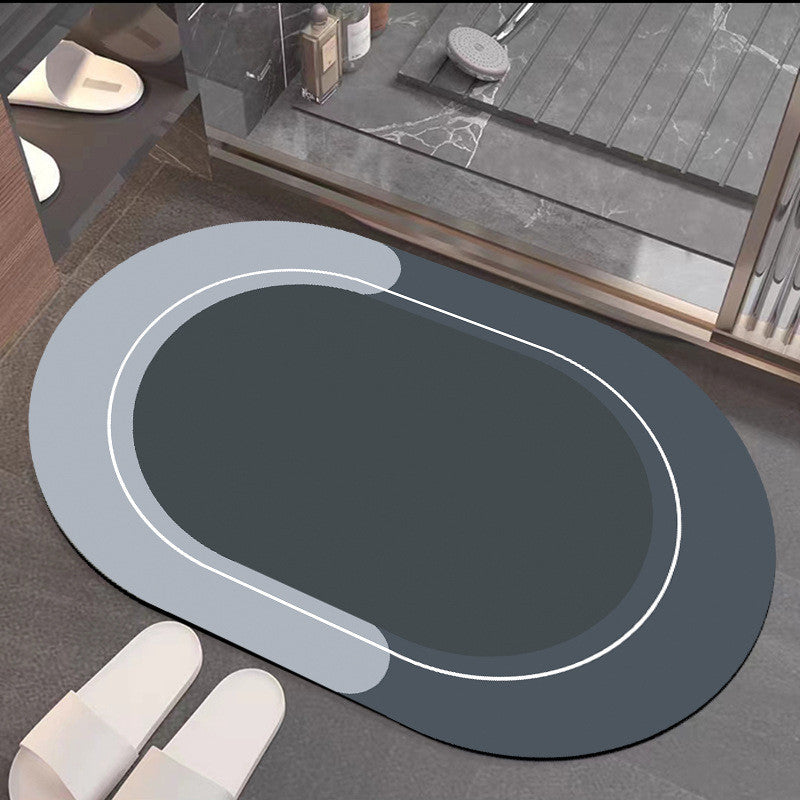 Bathroom Absorbent And Quick-drying Floor Mat House DealSniper.net Blue Oval 40x60cm