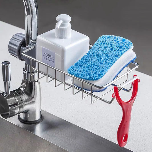 Adjustable Sink Drain Rack Sponge Storage Faucet Holder Soap Kitchen dealsniper-net