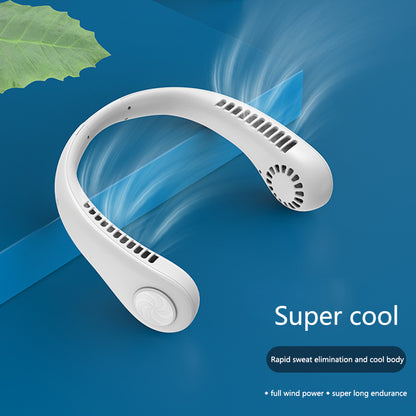 Hanging Neck Fan Portable Cooling Fan USB Leafless 360 Degree Neckband Fan 78 Surround Air Outlets 4000Mah Rechargeable