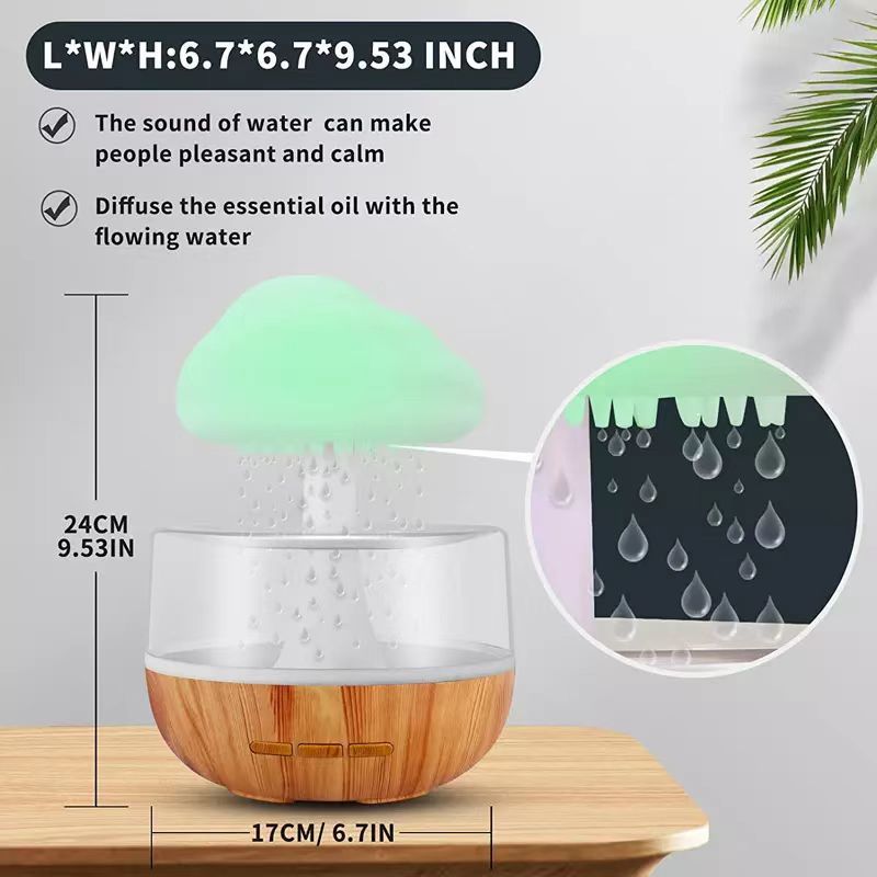 2-in-1 Desk Humidifier Rain Cloud Aromatherapy Essential Oil House dealsniper-net