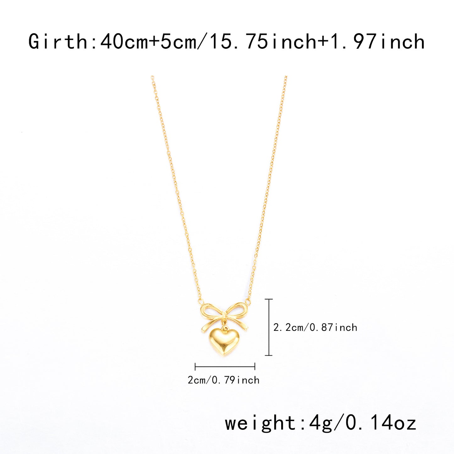 Stainless Steel New Fashion Fine Waterproof Jewelry Love Heart Jewelry dealsniper-net NC24Y0651
