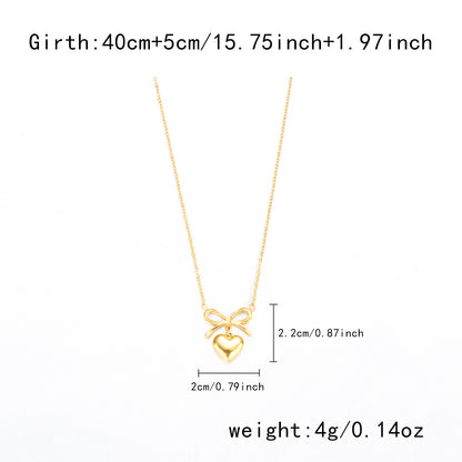 Stainless Steel New Fashion Fine Waterproof Jewelry Love Heart Jewelry dealsniper-net NC24Y0651