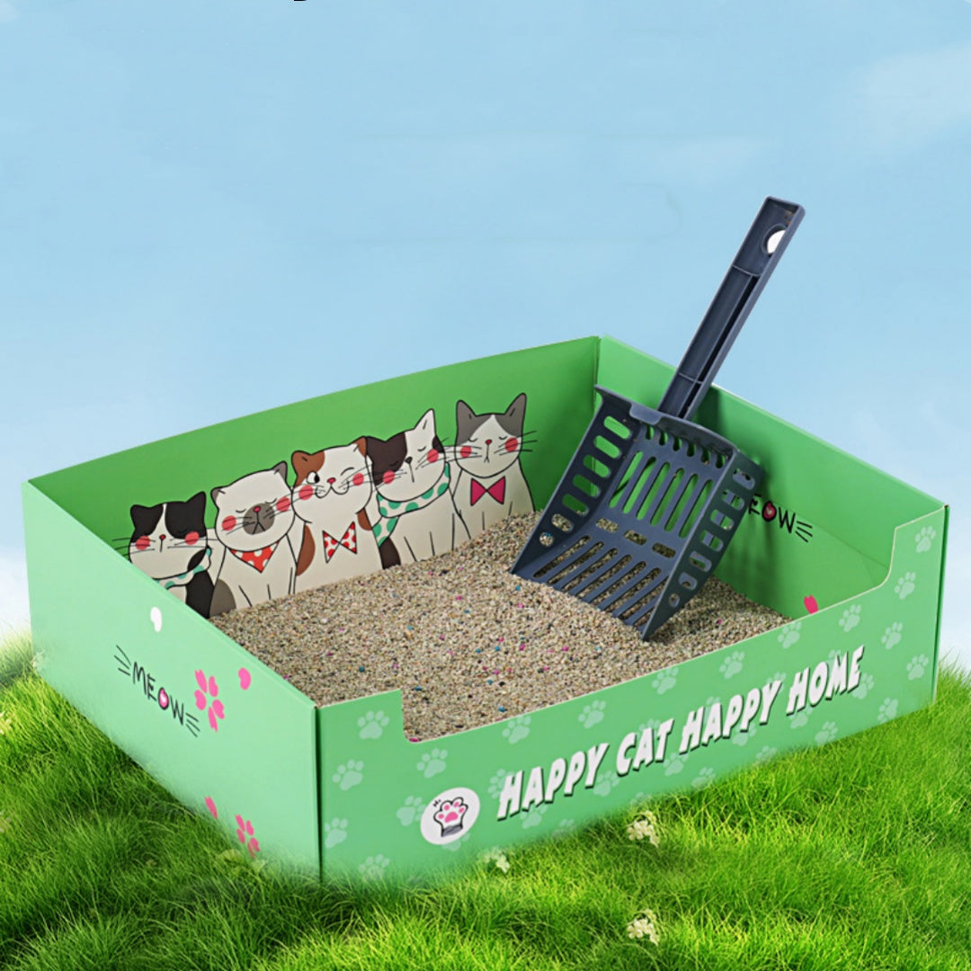 Portable Folding Semi-open Thickened Disposable Litter Box Pets Gym From House