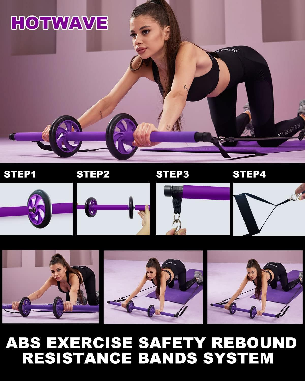 Pilates Bar Kit With Resistance Bands. Fitness Bar With Ab Roller For Abs Workout. Squat Machine.Core Strength Training Equipment.Portable Home Gym For Men And Women Sports DealSniper.net