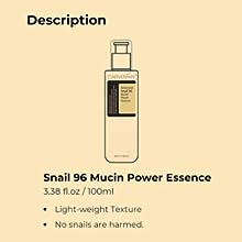Snail Mucin Power Essence Moisturiser, 100ml Snail Mucin Essence Repairing Hyaluronic Acid Essence, Hydrating Serum For Face With Snail Secretion Filtrate For Dark Spots And Fine Lines Beauty DealSniper.net