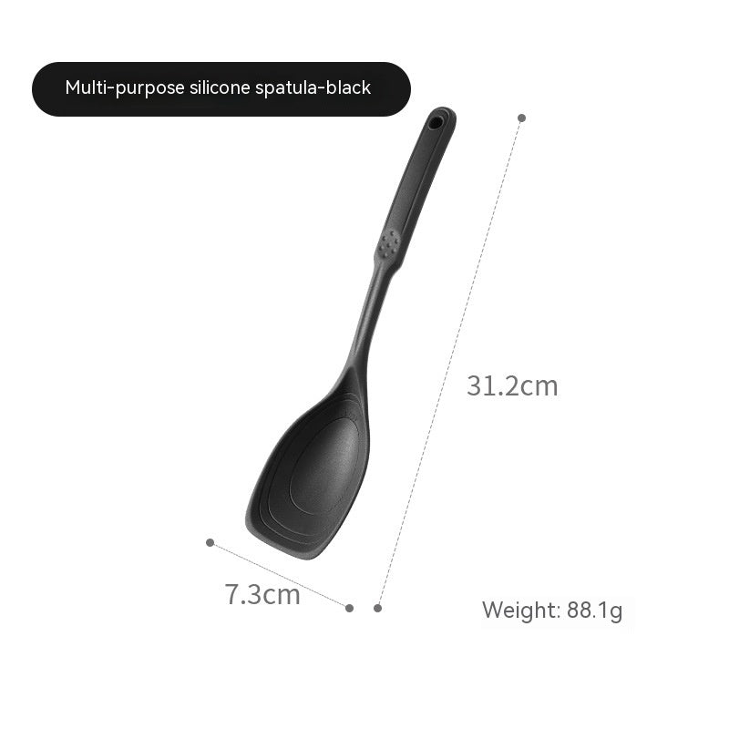 Household Multifunctional Spatula Edible Silicon Kitchen dealsniper-net Ladel Black