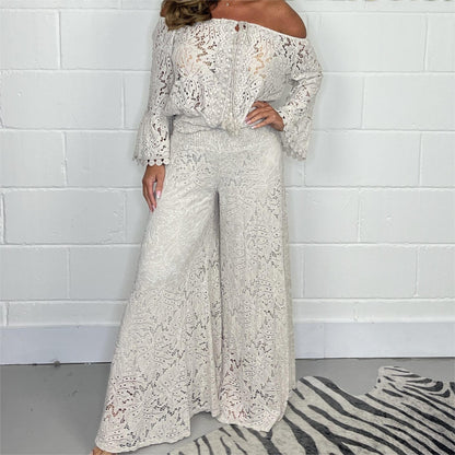 Lady's Lace Blouse Pants Fashion Suit Women DealSniper.net