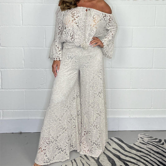 Lady's Lace Blouse Pants Fashion Suit Women DealSniper.net