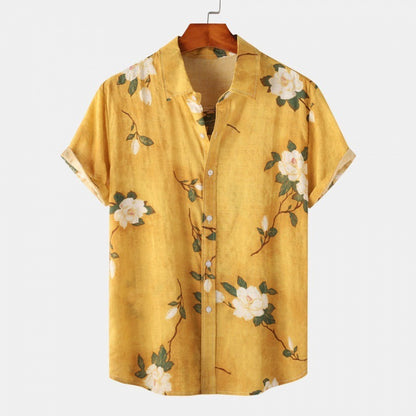 Cross-Border Men's Floral Short-Sleeved Shirts Young Men's Men DealSniper.net 11 2XL
