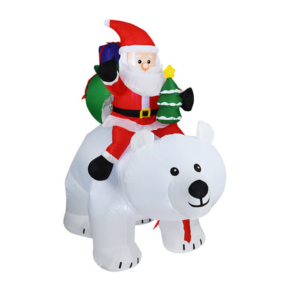 Inflatable Santa Claus Riding Polar Bear 2M Christmas Garden dealsniper-net