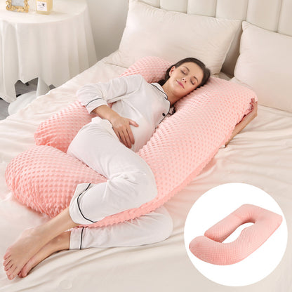 Maternity Pillow Waist Support Side Sleeping Slope Pillow J-type Health DealSniper.net Bean Velvet Powder 65x90x175cm