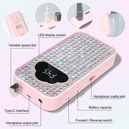 Professional Rechargeable Nail Drill Machine - 45000RPM Glitter Beauty dealsniper-net