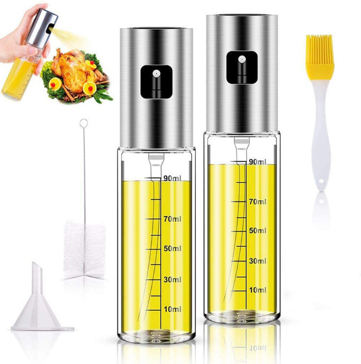 Stainless Steel Grill Kitchen Cooking Oil Spray Bottle With Scale Kitchen dealsniper-net With scale Q2 sets