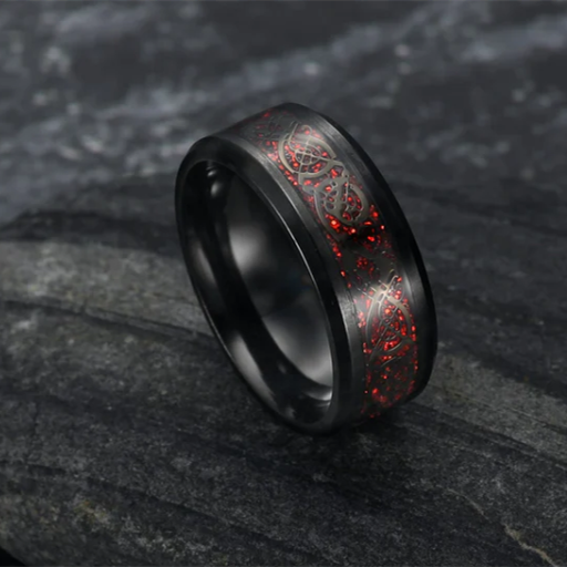 Asgard Crafted Basilisk Scale Wedding Ring Jewelry dealsniper-net Carbon Red 10