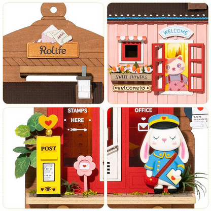 Robotime Rolife Wall Hanging Decoration Love Post Office Stylish Home Deco Kids Girls Miniature House Kits DS019 DS022 Kids dealsniper-net