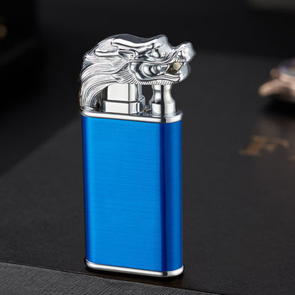 Creative Blue Flame Lighter Dolphin Dragon Tiger Double Fire Gadgets dealsniper-net Blue faucet 1PCS