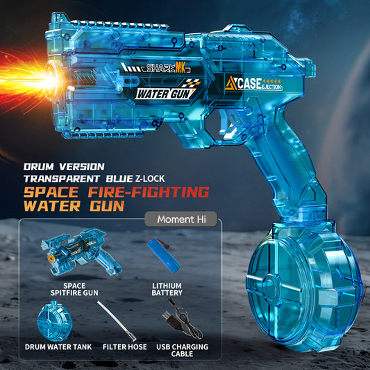 Kids Space Electric Water Gun, Transformable Flashing Light & Sim Recoil Kids Gym From House Bule