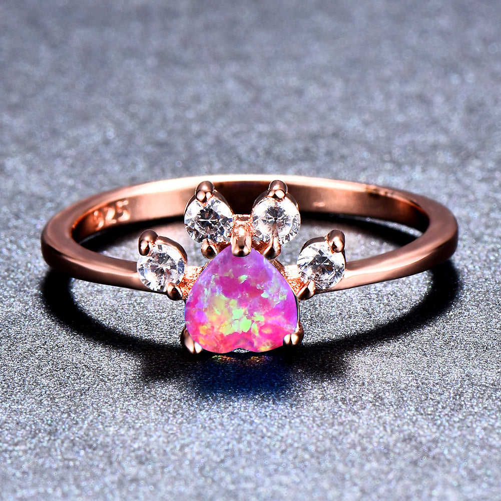 Cute Cat-claw-shaped Rings Fashion Personality Jewelry dealsniper-net Peach Heart Purple No 6 1PCS