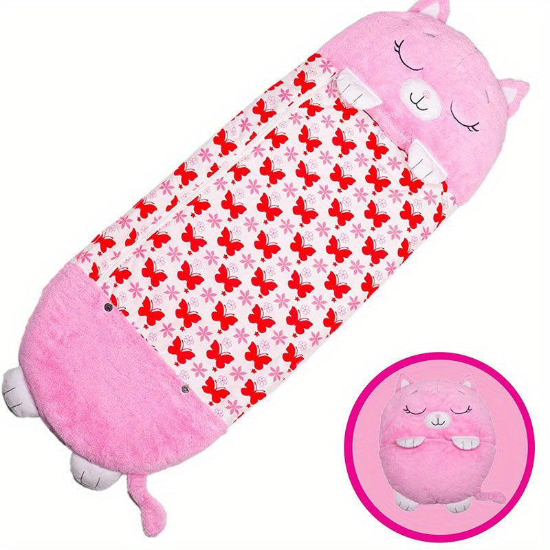 Kids Sleeping Bag, Soft Sleepy Sack For Kids & Toddlers Easy Roll Up Design For School, Daycare Children Sleeping Bags Play Pillow Sleep Sack Kids dealsniper-net Pink Fox 135x50CM