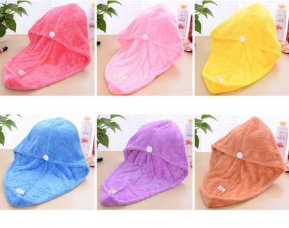 Korean version of coral fleece dry hair cap dry hair towel Women dealsniper-net