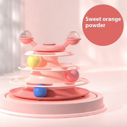 4 Levels Cat Toy Tower Turntable Roller Balls Toys Interactive Pets dealsniper-net Sweet Orange Pink OPP Bag Packaging