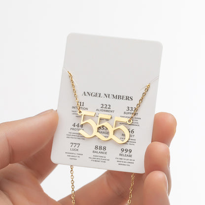 Women's New Angel Lucky Digital Pendant Necklace