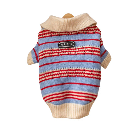 Cat Sweaters Cold Weather Dog Striped Pullover Pets dealsniper-net Blue L