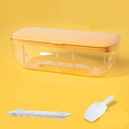 Ice Cube Tray With Storage Box Quick Demould Ice Cube Moulds Deals DealSniper.net Yellow Single layer