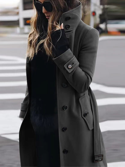 Autumn Winter New Woolen Coat Women's Slim Fit Cardigan Women null Dark Gray L