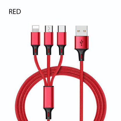 3 In 1 USB Cable For 'IPhone XS Max XR X 8 7 Charging Charger