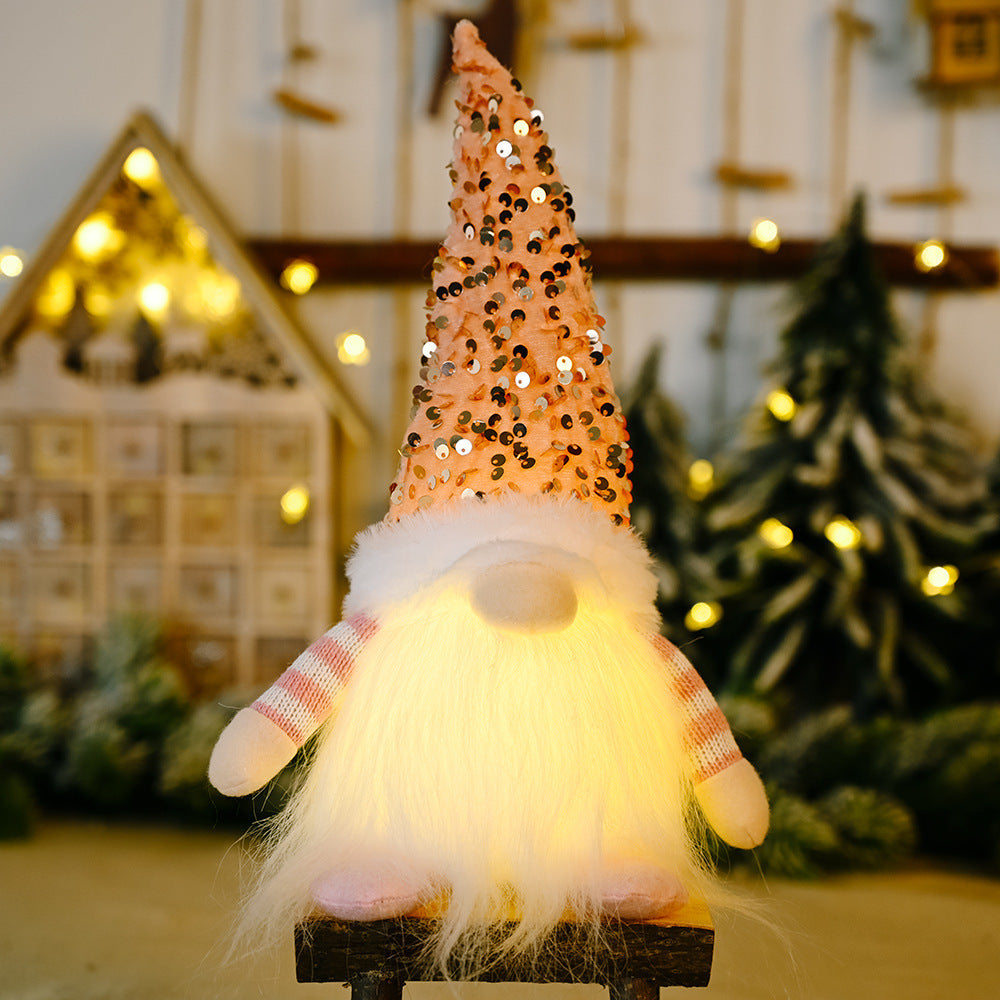 Doll Christmas Glowing Faceless Doll Ornaments Holidays DealSniper.net Pink