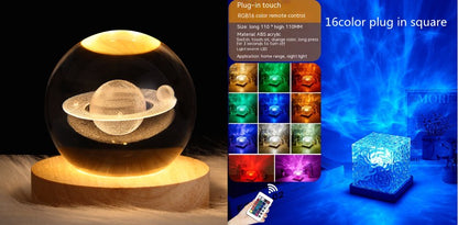 LED Water Ripple Ambient Night Light USB Rotating House dealsniper-net 3W Set7 1PC