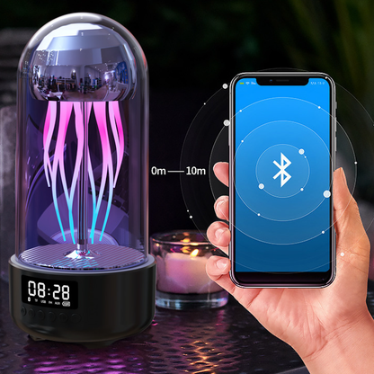 Creative 3 in1 Colorful Jellyfish Lamp With Clock