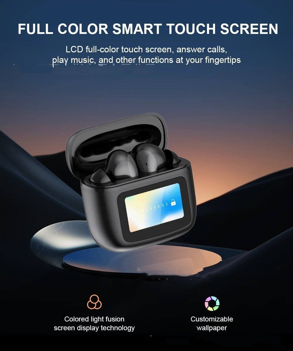 Wireless Noise Reduction Touch Color Screen Bluetooth Headset Electronics dealsniper-net