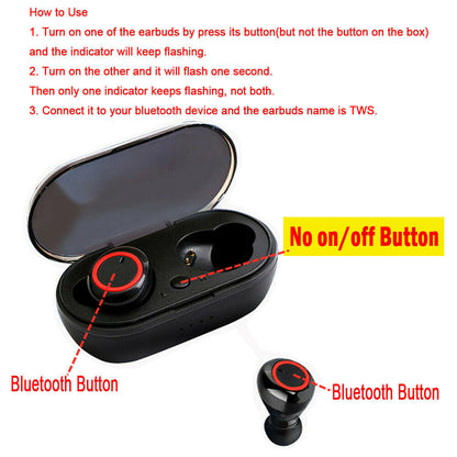 Waterproof Bluetooth 5.0 Wireless Earbuds Headphone Gadgets dealsniper-net
