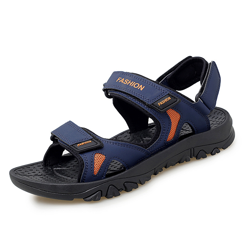 Velcro Sandals Men Summer Breathable Beach Shoes Men dealsniper-net Blue Size39