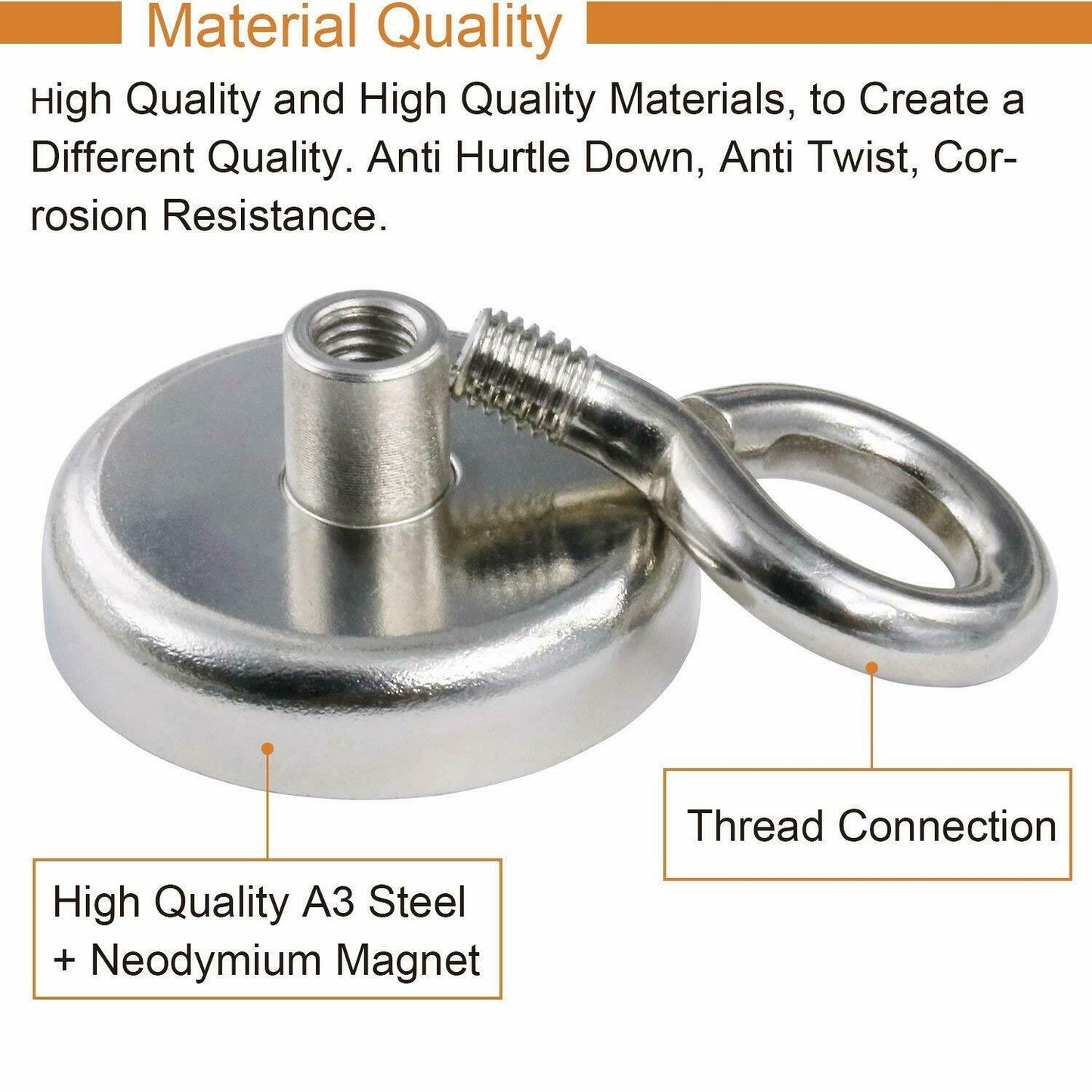 Fishing Magnet with Lifting Ring Magnetic Retrieving Lake Treasure Hunt Collects Outdoor DealSniper.net