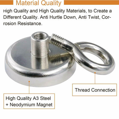 Fishing Magnet with Lifting Ring Magnetic Retrieving Lake Treasure Hunt Collects Outdoor DealSniper.net