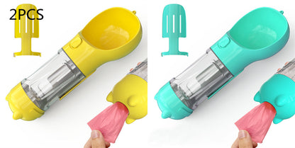 Pet Water Bottle Feeder Bowl Garbage Bag Storage Pets Gym From House Blue yellow 2pcs. 300ml
